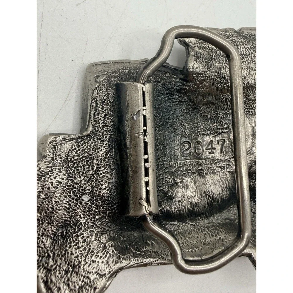 Vintage Metal 18 Wheeler Big Rig Tractor Trailer Dump Truck Belt Buckle # 2047